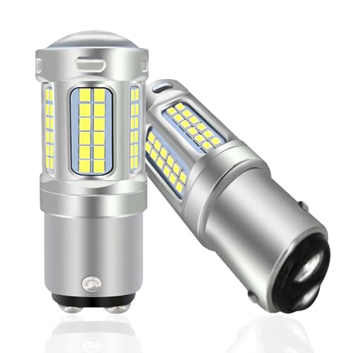 Ltshin 1157 LED Bulb, Super Bright 2357 2057 7528 BAY15D LED Bulbs for Cars, 12V Non-Polarity 69-SMD LED Chipsets with Projector for Tail Stop Brake Signal Running Lights (2Pack White)