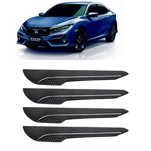 Image of AOSIS-Car Bumper Protector /Bumper Guard for Honda Civic Hacthback Facelift with Single Chrome Stripe (4-Pcs)