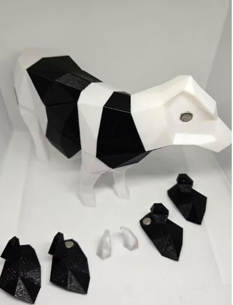 Zax Dezignz 3D Printed Magnetic XL Cow Brain Teaser Puzzle, 27 Pieces, Hard Skill Level, Geometric Art Decor, Modern Style, No Instructions, Ages 16+