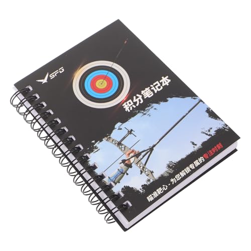 Amosfun Cuaderno de Puntuación para Competición de Tiro, Bloc de Notas de Bolsillo Hojas de Registro, Papel Antitranspiración, Soporte Portátil para Jugadores y Seguimiento de Partidas