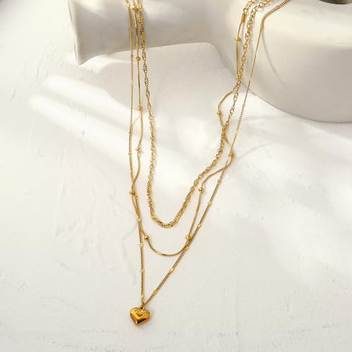 Elegance 11 designs Gold Heart Pendant Necklaces for Women,Dainty Layered Choker Waterproof Necklaces Stack Set for Women Trendy Gold Cute Necklaces Jewelry Gift3