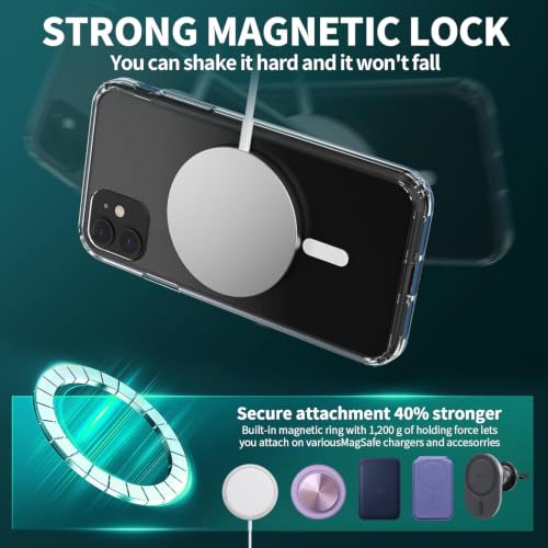 Image of DIZORO Crystal Clear Magnetic Compatible with iPhone 11 Case with Anti-Yellow Anti-Scratch Shockproof Transparent Cover