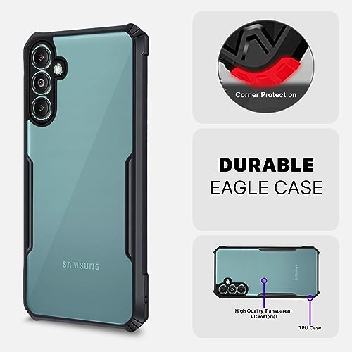 Image of Pikkme Samsung Galaxy M34 5G / F34 5G Back Cover | Crystal Clear Transparent Back | Ultra Hybrid | Full Camera Protection | Raised Edge | Bumper Back Case for Samsung Galaxy M34 5G / F34 5G (Black)