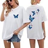 Tissu : Ce t-shirt ample pour femme est fabriqué en tissu doux 100 % coton, confortable et respirant, vous permettant de rester libre même pendant les chaudes journées d'été.