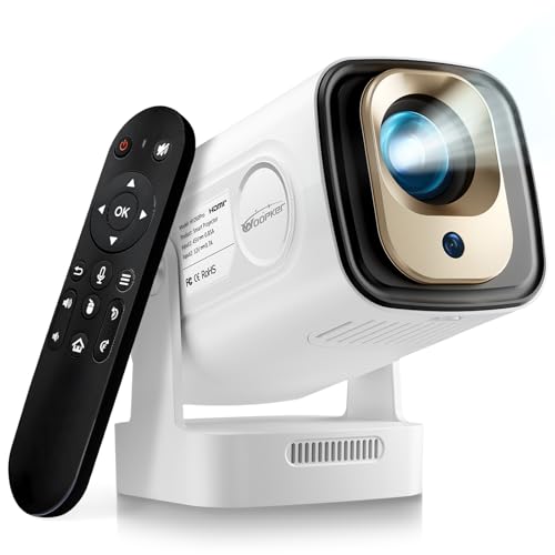 Image of WOOPKER Upgraded HY260 Pro Mini Projector with WiFi and Bluetooth 5.4, Auto Focus /Keystone,Native 1080P Support for 4K,Air Mouse Remote,Android 11,Built in Apps,35 inch-150 inch Screen Video Projector
