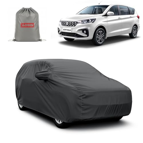 Image of AOSIS 'Waterproof' Car Cover Compatible with Maruti Suzuki Ertiga Lxi /VXI /Zxi 300 GSM Uly Coated Thick Fabric 4X4, Adjustable Belt Buckle, Elastic Grip