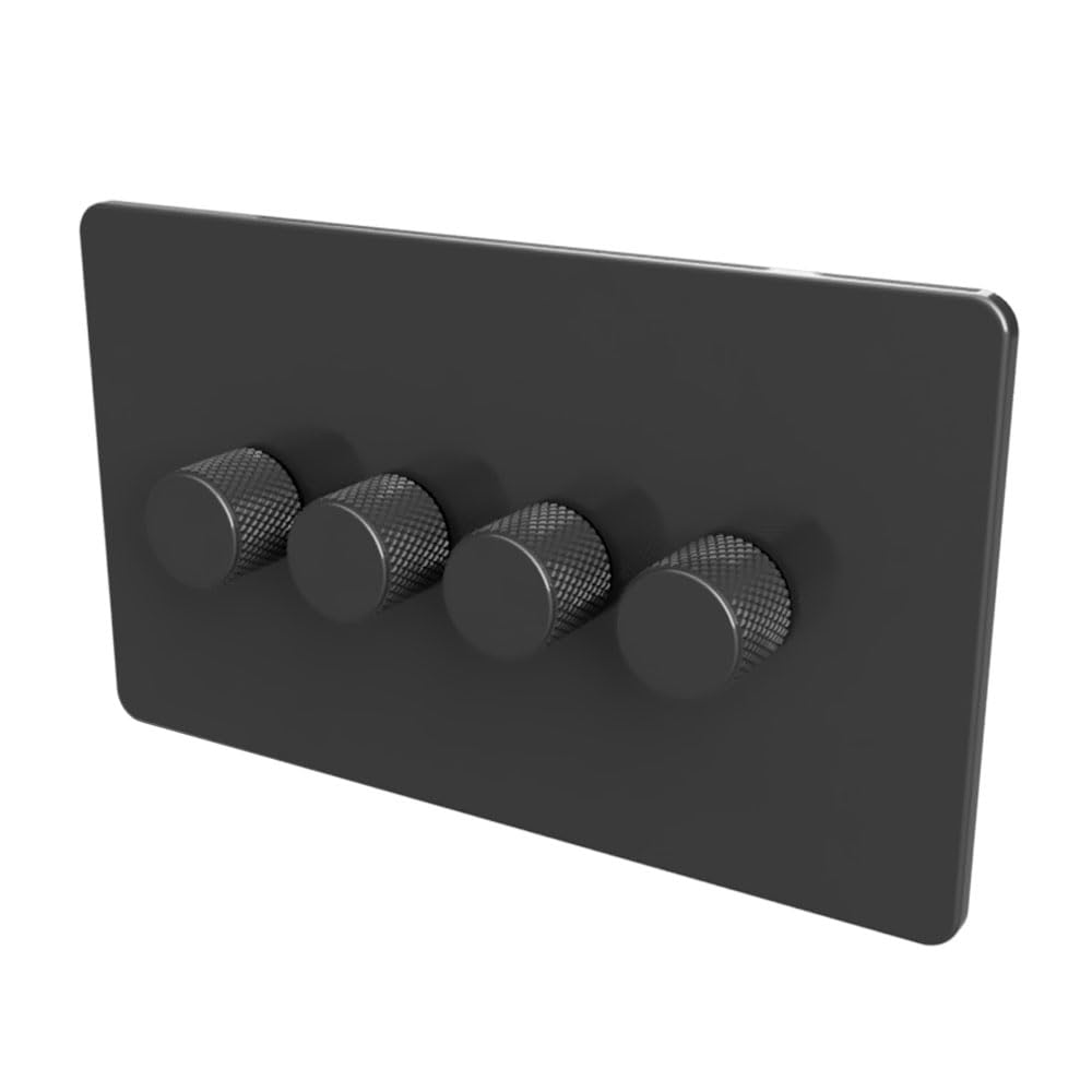 SAMOTECH WIFI Smart DIMMER UK No neutral wire required, compatible with Alexa, Google, Tuya, Smart Life - Grey/Grey 4-Gang โ image 1