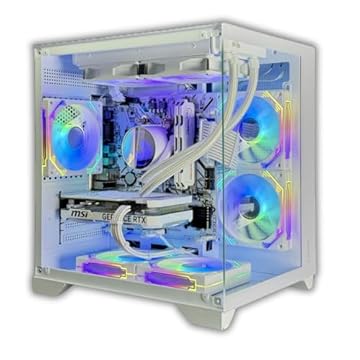 PC Gamer Aquario Full White Ryzen 7 5700X | RTX 4060 Branca 8GB | 32GB RAM | SSD 1TB NVMe | Water Cooler 240mm | Win 11 Pro | Edição Limitada