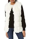 La Fiorentina Women's Faux-Fur Vest with Hook Closures, White, One Size