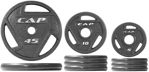 CAP Barbell 2-Inch Olympic Cast Iron Plate Weight Set | 75-285 lb...