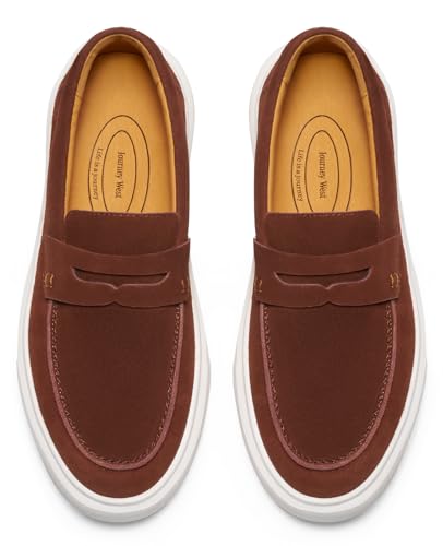 Image of Journey West Suede Slip-on Penny Loafers Sneakers Shoes for Women
