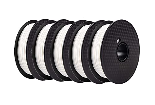 Image of Tesseract Premium PLA + 1.75mm 3D Printing Filament | Dimensional Accuracy + /- 0.03mm | Compatible with Most FDM Printers | 1 KG 3D Printer Filament - PLA White (Quantity 5)