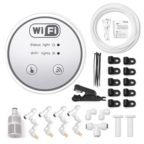 FLEXMAN Controlador de Rociadores Smart, Temporizador de Agua de Jardinería de Doble Potencia Recargable USB, Dispositivo de Riego Automático de Jardín de Control de Aplicaciones (4 boquillas)