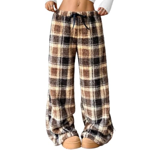 Image of Leopard Pants Women Therian Fuzzy Pajama Pants Y2k Cheetah Pants Grunge High Waisted Fluffy Pants