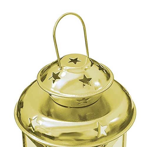 Miniatura 3 de Par De Faroles Colgantes De Cristal Antiguo Con Estrellas Y Marco De Metal, Lámpara De Noche, Romántica Decoración De Navidad, Boda, Fiesta, Paquete Original Dorado