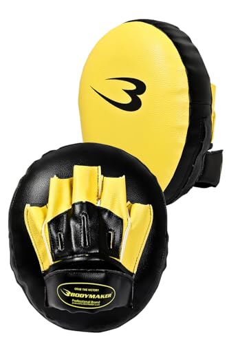 BODYMAKER(ボディメーカー) パンチングミットストライク 格闘技 空手 キックボクシング トレーニング ムエタイ フィットネス エクササイズ ボクシンググローブ 武道 フルコンタクト パンチミット 打撃練習 イエロー×ブラック