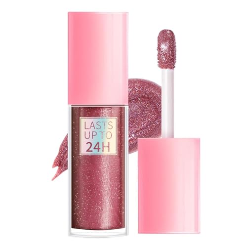Brillo de labios con purpurina - Lápiz labial con aceite labial con purpurina Lip Glaze | Lápiz labial líquido brillante hidratante y reluciente | Suministros de maquillaje nutritivo Bálsamo labial pa