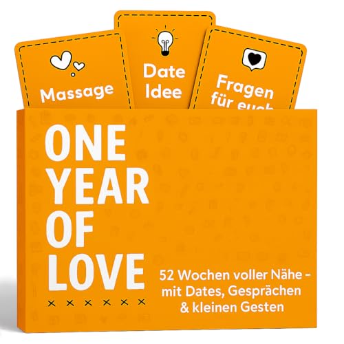 Wöchentliche Ideen für Paarzeit Lustiges & Romantisches Geschenk zum Jahrestag Hochzeitstag & Valentinstag Für Ehemann Ehefrau Partner & Brautpaar Enthält 52 Date Karten + 52 Bonus Karten