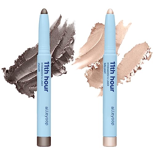ALLEYOOP 11th Hour Cream Eyeshadow Sticks Bundle - Charcolit (Shimmer) & Baby Pearl (Shimmer) - Waterproof, Smudge-Proof, Crease-Proof Eyeshadow for Over 11 Hours image 3