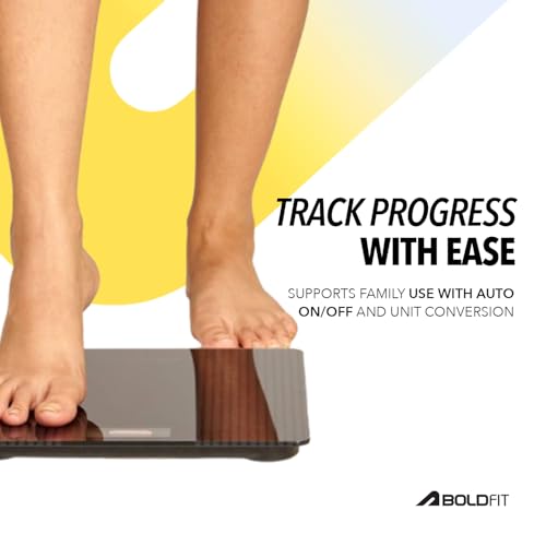 Image of Boldfit Weight Machine for Home Digital Weighing Machine for Human Body with LCD Display Max Weight Capacity 180Kgs (Batteries Not Included) - Bathroom Scale for Home