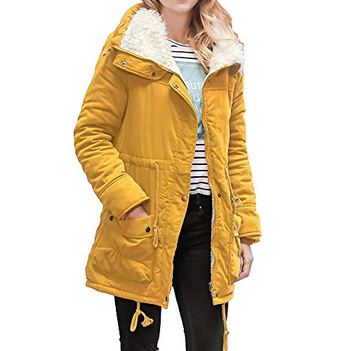 MEIbax Abrigos Mujer Invierno Abrigo de Abrigo Largo con Cuello Abrigo para Mujer Abrigo de Invierno Delgado Parka Abrigos Abrigos YE / 3X