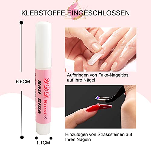 500 Pcs Nageltips Tips für Gelnägel Kunstnägel Fingernägel Tipps Zum Aufkleben mit Kleber, Künstliche Nägel Art French… – Bild 4