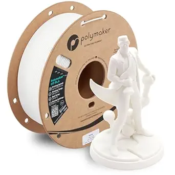 Polymaker HT-PLA Filament 1.75mm White, High Temp PLA for 3D Printing, Heat Stable Up to 150°C, Easy to Print, Works with Most FDM Printers, 1kg Spool