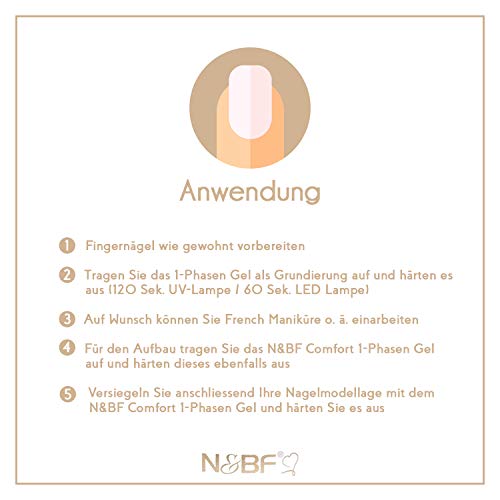 N&BF UV+LED 1-Phasen-Gel Comfort Line Rose | 15ml hochwertiges Profi 3-in1 Gel | Professionelles Allrounder Nagelgel für Grundierung, Aufbau und Versiegelung | Made in Germany – Bild 7