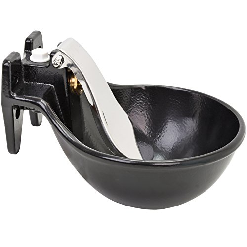 Kerbl Tränkebecken (Farbe schwarz, Wasseranschluss G1/2“, Fassungsvermögen 1,45 L, Druckzunge Edelstahl, Tränke) 221500
