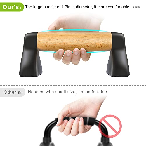 Push Up Bars, Wooden Push Up Handles For Floor, Sturdy Pushup Stands For Men & Women Home Gym Strength Training Equipment Fitness, Wood Pushup Bar Handle Grip, 2 Pack #TOP2
