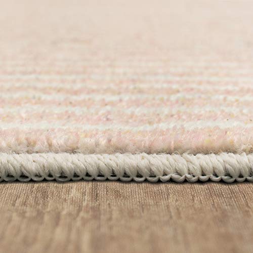 Mohawk Home Concentric Rectangle Pink Geometric Striped (2' X 6') Runner Rug #TOP4