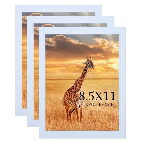 TKYGU 8.5x11 Picture Frame white Set of 3 Certificate Frame Poster and Photo frame Horizontal and Vertical Formats for Wall or Tabletop 8.5x11 Frame with Shatter Resistant Plexiglass best gift