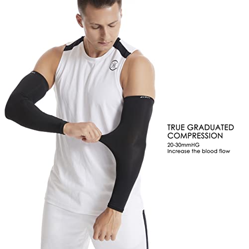 Hirui Cooling Arm Compression Sleeves For Men Women Youth Kids, Uv Protection 20-30Mmhg Support, Great For Running Cycling Basketball Golf Tattoo Cover, Breathable Moisture-Wicking (Black, Small) #TOP2