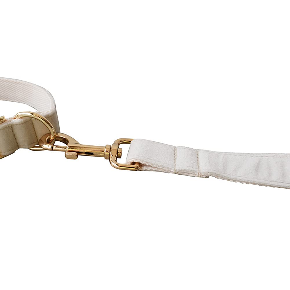 Juego de collar y correa para perro, collar y correa de terciopelo con hebilla de liberación rápida, collares ajustables para perros pequeños, medianos y grandes, para caminar y correr (collar: 7.9