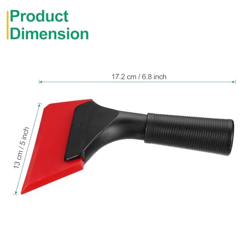 Image of uxcell 5 Inch Shower Squeegee for Glass Doors, All-Purpose Bath Squeegee with Handle for Bathroom Window Mirror Car Glass, Red