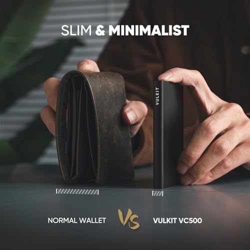 Image of VULKIT Credit Card Holder for Men, Aluminum POP UP RFID Blocking Card Case, Black