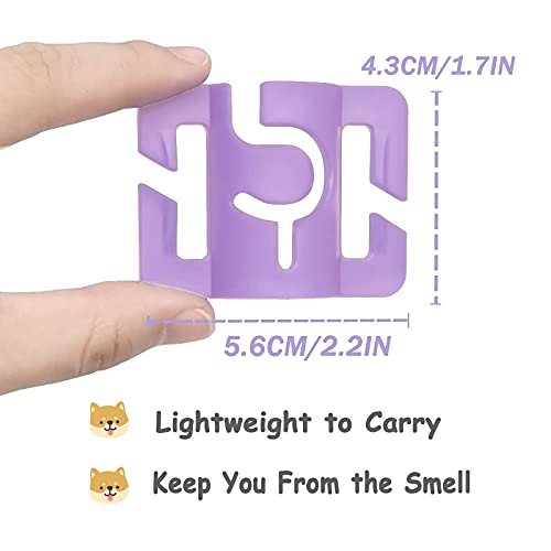 Image of Hands-Free Dog Poop Bag Holder for Basic Dog Leash Used Doggie Poop Bags Carrier for Flat Leash(2 Count,Purple)