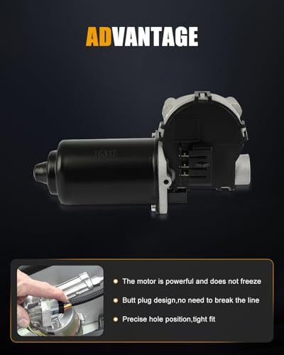 Image of ROADFAR Front Windshield Wiper Motor Fit for Ford for Mustang 1987-1993 | Fit For Ford For E-150 E-250 E-350 Econoline 1992-1994|For Tempo Topaz|Replace E93Z 17508-A|F0CZ 17508-A|F2UZ 17508-A|3 Pins