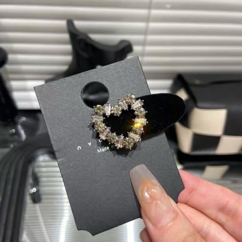 Pinzas para el cabello en forma de corazón con pedrería negra para mujeres y niñas, pasadores para boda y accesorios para el cabello miniatura 7