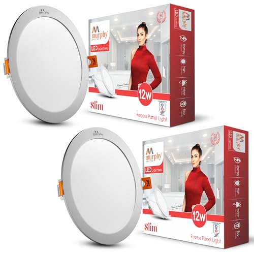 Murphy Slim Round LED Panel Ceiling Light (Cool White, 12-Watts) Pack of 2