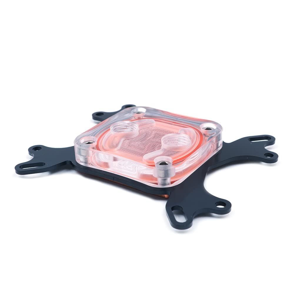 Enfriador de agua para CPU G1/4, base de cobre de 50 mm, bloque de agua universal para CPU, 5 x 5 x 3 cm, compatible con escritorio