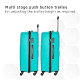 Safari Pentagon Polypropylene 65 cms Cyan Hardsided Medium Check-in Luggage, 4 Wheel Trolley Bag for Travel