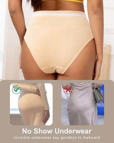 Image of Eiggam Women's Cotton Bikini Panties,High-Cut Full Coverage Stretch Cool Underwear for Women