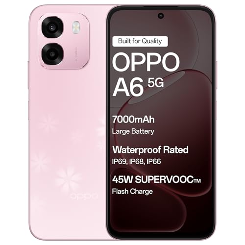 Oppo A6 5G (Sakura Pink, 6GB RAM,128GB Storage) with No Cost EMI/...