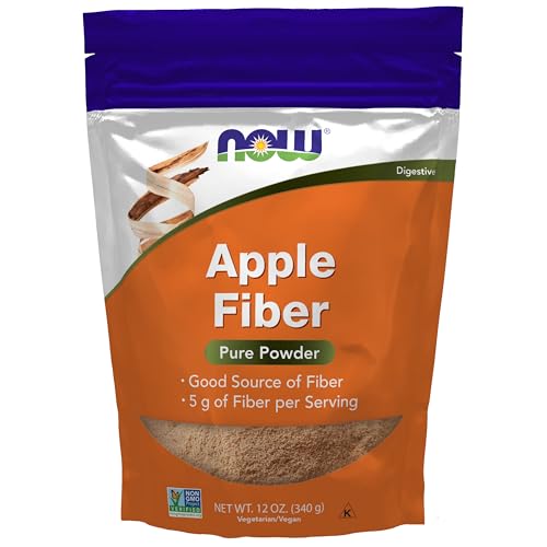 NOW Supplements Pure Apple Fiber Powder with Apple Pectin Non-GMO Project Verified 12-Ounce