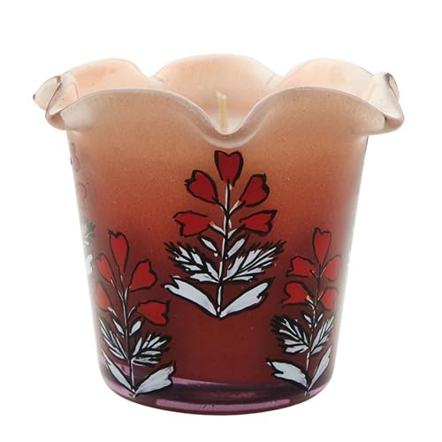 Bougie parfumée Baie de Goji 47th & Main en verre peint floral 8cm