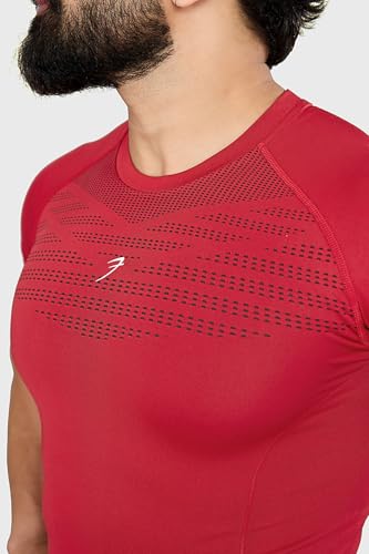 Image of FUAARK Nylon Seamless Compression Half Sleeves Dry Fit T-Shirts for High Performance in Gym