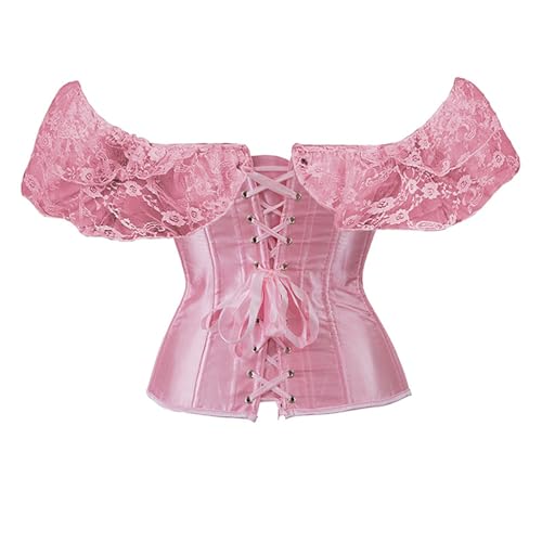 Corset noué à lacets rouge en taille M style bustier français rétro - 6