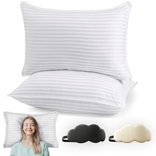 HDSDVNON Juego De 2 Almohadas De La Colección Hotel 5 Estrellas: Almohadas Refrescantes De Lujo For Quienes Duermen De Lado, Boca Arriba O Boca Abajo.(3,Standard (17x26))