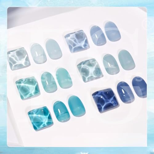 Image of THR3E STROKES Gel Nail Polish Set - 6 Colors Gel Polish Glitter Gel Polish Sparkle Nail Polish Gel Manicure DIY Salon Nail Art Gifts (SEA, 7.5ML)